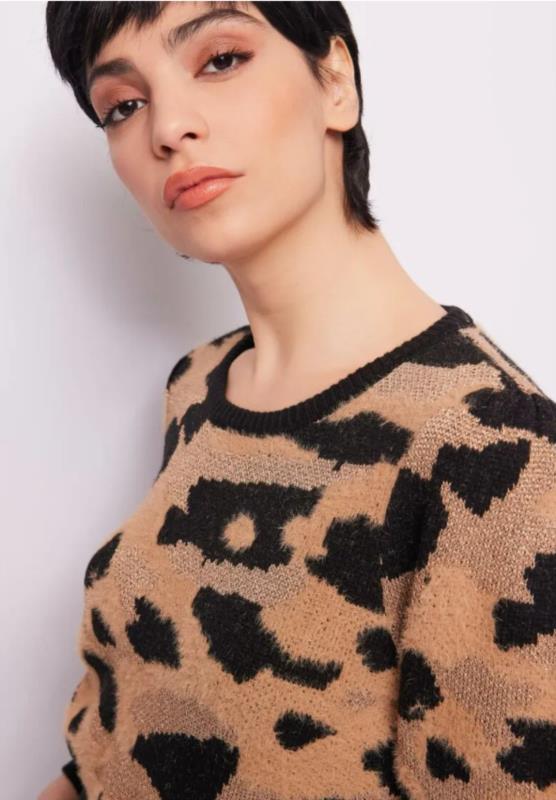 Jersey para mujer GAUDI de jacquard con estampado animal