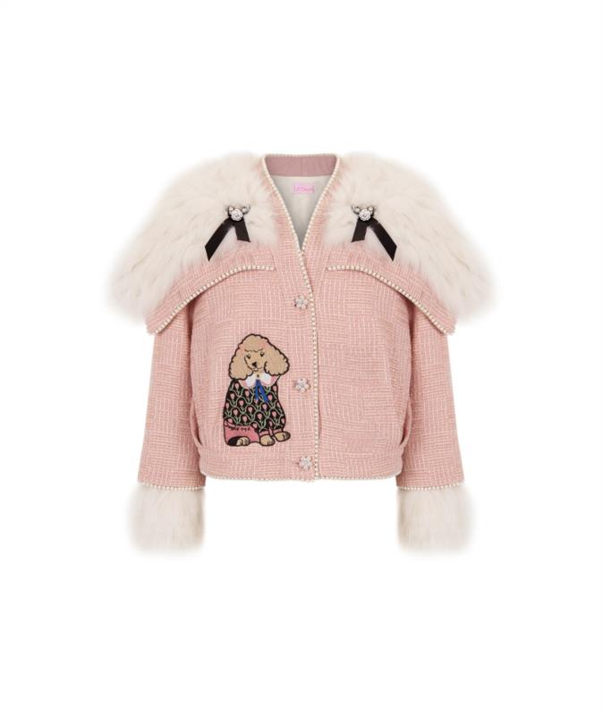 CHAQUETA LE CRUEL CHANEL ROSA CUELLO PELO