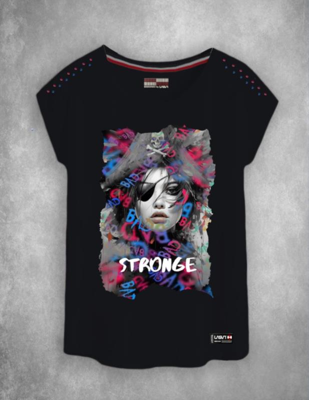 CAMISETA DE MUJER LASAL STRONGE NEGRO