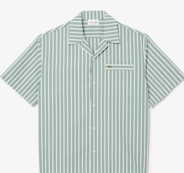 Camisa de manga corta de corte holgado de rayas LACOSTE