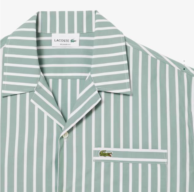 Camisa de manga corta de corte holgado de rayas LACOSTE