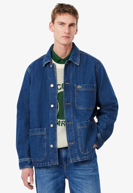 Sobrecamisa denim de algodón grueso LACOSTE