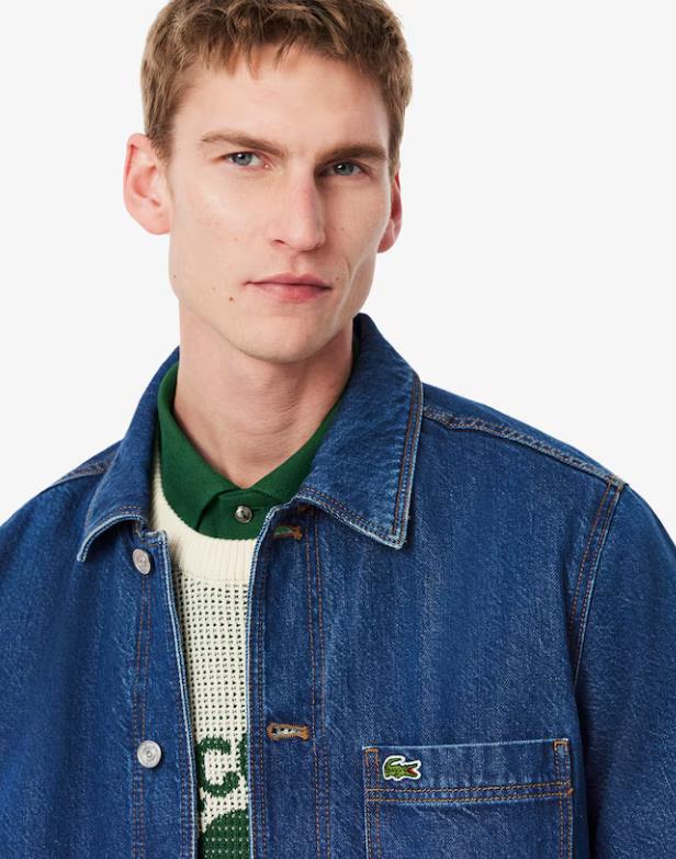 Sobrecamisa denim de algodón grueso LACOSTE