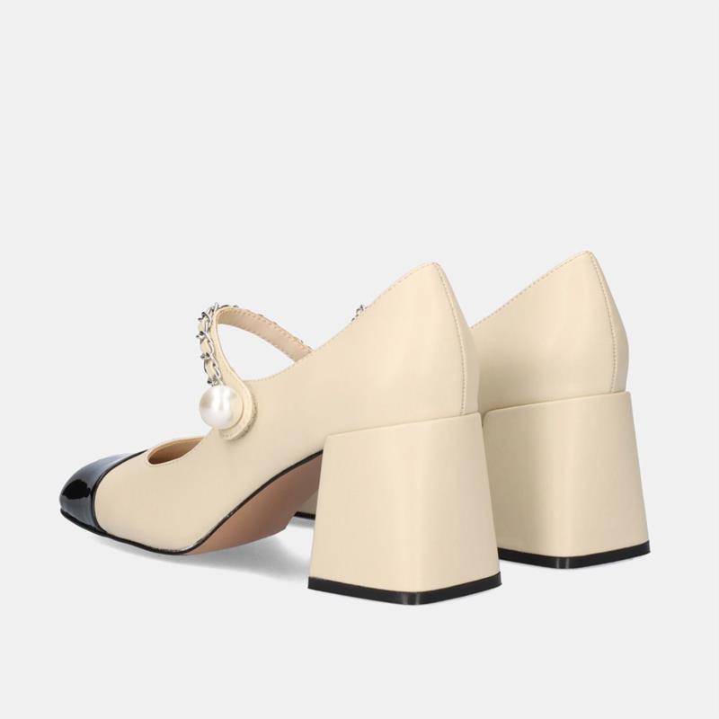 ZAPATO TACÓN PARA MUJER EXE RIMINI-512 BEIGE BLACK